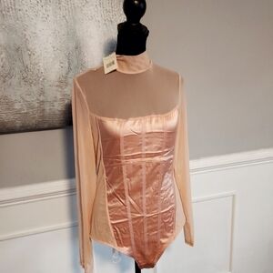 GUESS SEMI-SHEER MESH BODYSUIT